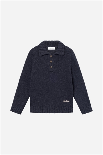 Les Deux Errol Rugby Knit - Mörk marinblå